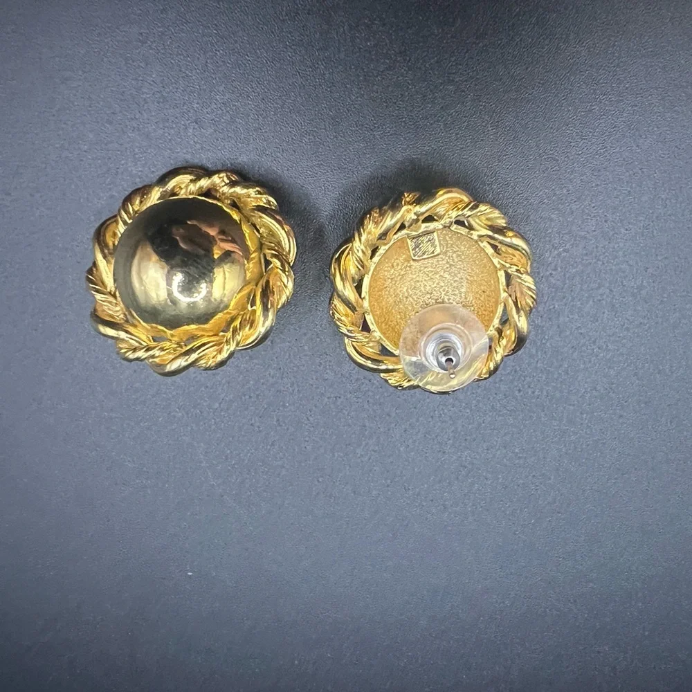 Gold-Tone Women's Dome Style Earrings